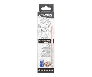 LYRA Graduate Manga - Set 6 crayons graphite avec gomme et taille-crayon