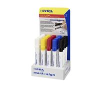 LYRA L4047001 Lot de 20 marqueurs industriels avec 5 couleurs différentes de 2 à 4 mm, pour marquage professionnel sur surfaces lisses et rugueuses