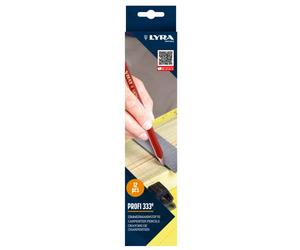 LYRA L4332101 Lot de 12 crayons de charpentier ovales de 24 cm de long pour marqueur sur bois