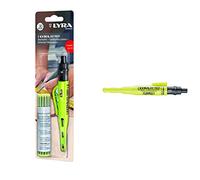 LYRA L4498103 Dry Profi Marqueur de construction, avec Taille-crayon et clip + 12 mines graphite universelles en 2B pour toutes les surfaces sous blister & Porte-mine Dry Profi 4494202