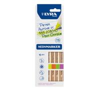 LYRA Neonmarker Nature - Etui 4 maxi surligneurs secs couleurs fluo