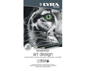 LYRA Rembrandt Art Design - Boîte métal 12 crayons graphite