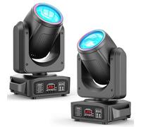 Lyre LED 150W Lumière de Scène Tête Mobile, RGBW Gobo dmx512 Spot Zoom Lumières de Fête avec Effet de Focus 13°-15° 7 Patrons 7 Couleurs 3 Prismes Pour Scène Disco DJ Bar Fête Noël 2PCS