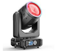 Lyre LED Beam 200W, Zoom Électronique 18 Prismes 11+1 Couleurs et 14+1 Motifs Effet D'atomisation LED RGB d-mx512 (16CH) pour Scène Mariage DJ Fête de Noël