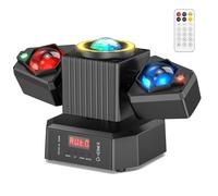 Lyre LED Moving Head 65W Double Bras RGBW 4-en-1 DMX512 Tête Mobile Jeux Lumière Scène DJ Club Fête Bar Mariage avec Télécommande