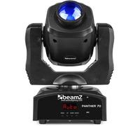 BeamZ Lighting Lyre Spot LED Panther 70 – 70W LED blanche, Roue 7 gobos, DMX, Noir