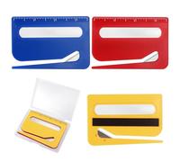 Lyreh 3pcs Coupe-Enveloppes Magnétiques, 3 Couleurs Couteau Ouvre Enveloppe avec Échelle et Loupe avec Étui de Rangement pour Maison Bureau Fournitures(Rouge, Jaune, Bleu)