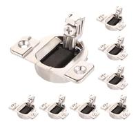 Lyreh 8pcs Charnières Porte d'Armoire pour Blum, Acier Inoxydable Argenté 1/2 Recouvrement Fermeture Douce 110 Degrés à Visser Compactes 33 Charniere Porte Placard(Sans Vis Ni Plaque Montage)
