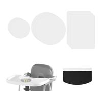Lyreh 9pcs Transparent Autocollants Ventouses pour Plateau Stokke Tripp Trapp Ronds et Rectangulaires Autocollant Plateau pour Chaises Hautes Assiettes Bols et Jouets Bébé
