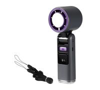 Lyreh Ventilateur Portable, 18,3cm 5 Vitesses Ventilateur Turbo Portatif Rechargeable avec Vitesse Variable en Continu sur 199 Niveaux et Lumière pour Été Indispensable