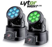 Lyres LytOr WASH7 LEDS DMX RVB 4W + BLANC Pack de 2 - En DMX-512 (7 ou 12 canaux) G