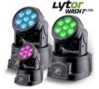 Lyres LytOr WASH7 LEDS DMX RVB 4W + BLANC Pack de 3 - DMX-512 (7 ou 12 canaux)