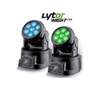 Lyres WASH7 LEDS DMX RVB 4W + BLANC Pack de 2 - En DMX-512 (7 ou 12 canaux)