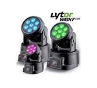 Lyres WASH7 LEDS DMX RVB 4W + BLANC Pack de 3 - DMX-512 (7 ou 12 canaux)