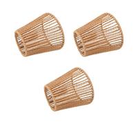 lyrlody Abat-jour de Remplacement, Lot de 3 Petits Abat-jours en Clip pour Lustre, Tissés Rustiques, Ouverture 8,9 Cm, Base 14 Cm, avec Clip Métallique pour Ampoule Culot E14