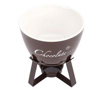 lyrlody Chauffe-Beurre en Céramique, Tasse à Fondue au Chocolat Chauffée avec Bougie Chauffe-plat avec Support en Métal et Fourchette, Tasse de Compacte en Céramique pour Beurre, Fromage, Caramel,