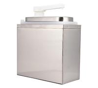lyrlody Distributeur de Sauce Acier Inoxydable 35ml Tête de Pompe 1L (1L | Boîte Intérieure en Polypropylène de qualité Alimentaire, Tête Amovible et Lavable, capacité de 1 Litre, Usage Domestique,
