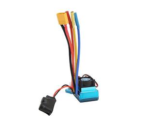 lyrlody ESC sans Balais RC 120 A, Contrôleur de Vitesse en Plastique étanche à la Poussière, Programmable, 2 à 4S XT60, Accélération à 9 Niveaux, Bec 5,8 V 3 A pour 1 10 1 8 Conducteurs de Voiture RC