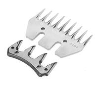 lyrlody Lame de Tondeuse à Moutons, Pièce de Cisaille, Couteau de Rechange en Acier Inoxydable, 9 Dents 13 Dents Droite Incurvée Dentelure Supérieure, pour Tonte de (Lame Droite 9 (+