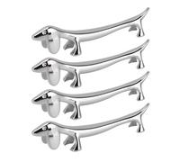 lyrlody Porte-couverts en Forme D'animal, Repose-couverts argenté électroplaqué en Zinc Poli, Design Moderne Portable avec Stable Non Roulante pour Fourchette, Cuillère, Couteau (Chiot)