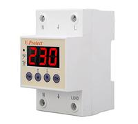 lyrlody Protecteur de Surtension et de sous-Tension, Dispositif de Protection de Tension Réglable, Boîtier PC AC220V avec Affichage de à Réinitialisation Automatique et Délai de 1 à 600S pour