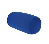 lyrlody Rouleau de soutien cervical, mini rouleau de cou rond, oreiller de voyage doux en microbilles pour soutien de la colonne vertébrale et du cou, remplissage doux 30 × 14 cm (bleu)