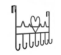 lyrlody Sac à Crochets de Porte, Organisateur de Porte en Fer avec 5 Crochets, Bords Arrondis, Installation sans Outil, 16,14 X 8,66 X 1,57 Pouces, pour Salle de Bain, Chambre à Coucher, Cuisine,