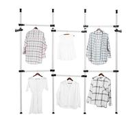 lyrlody Système de Garde-Robe Télescopique Réglable avec Crochets Système de Penderie Extensible Robuste pour Maison Dimensions Ajustables 230-330cm x 246-320cm Style A