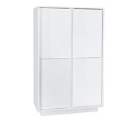 LYSIANE - Argentier 4 Portes Finition Blanc Laqué Brillant Weiss