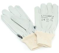 LYSON Gants d'apiculture courts en cuir - Accessoire d'apiculture - Résistant aux perforations - Pour apiculteur - Blanc - Taille L