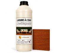 LYSSOLEN Lasure Bois Extérieur Châtaignier à l'Eau Satinée Anti-UV 1 L | Imperméabilisante et microporeuse. Filtre UV et fongicide, jusqu'à 8 ans de protection. Terrasses, clôtures, volets, meubles