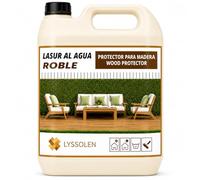 LYSSOLEN Lasure Protectrice Bois Extérieur et Intérieur | À l'Eau, Microporeux, Satinée Couleur Chêne | Imperméabilisant avec Filtre UV pour Terrasses, Clôtures, Poutres et Meubles | 1 Litre