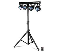 LyteQuest X-Performer BAR - Pack de jeux de lumières Portique avec 4 PAR Incandescents Noir Métal, Verre - 18 programmes - +Tél