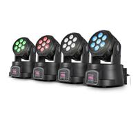 Lytor Pack 4 Lyres Wash LED 4en1 RGBW DMX 7x4W Wash7-X4 + Clé USB 32 Go