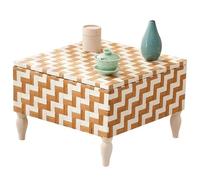 LYUCAYHQ Table Japonaise Basse en Rotin Tressé, Structure en Bois Massif, Capacité de 30 Kg, pour Le Salon, la Chambre, comme Table Basse, Près d'une(Brown,43x43x28cm/17x17x11in)