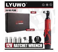 LYUWO 12V clé électrique à Angle droit sans fil 45NM 3/8 pouces liquet écrou de démontage outil d'entretien de voiture avec 4 douilles LW-JN12-S1-US