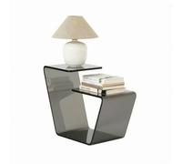 LYXBKSW Table de Chevet Acrylique, Table D'appoint à 3 Niveaux en Acrylique | Table D’Appoint Géométrique Moderne Transparente 8mm, pour Coin Canapé, Salon, Chambre(Black)
