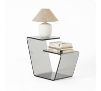 LYXBKSW Table de Chevet Acrylique, Table D'appoint à 3 Niveaux en Acrylique | Table D’Appoint Géométrique Moderne Transparente 8mm, pour Coin Canapé, Salon, Chambre(Gray)