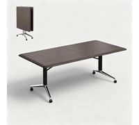 LYXBKSW Table de Formation Pliable avec roulettes Verrouillables, Plateau Rabattable en Bois - Table de Conférence Mobile Robuste pour Salles de Classe, Séminaires(Black,120x80cm/47.2x31.4in)
