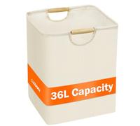 LZDMY Poubelle de Bureau Chambre Corbeilles à Papier 36L Blanc | Panier Linge Pliable En Coton Et Chanvre Étanche Poubelle Recyclage Pour L'organisation de Bureaux Salles de Bains Tables