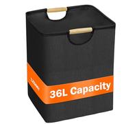 LZDMY Poubelle de Bureau Chambre Corbeilles à Papier 36L Noir | Panier Linge Pliable En Coton Et Chanvre Étanche Poubelle Recyclage Pour L'organisation de Bureaux Salles de Bains Tables