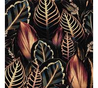 LZH-LP Papier Peint Autocollant, 44x600CM Feuilles Palmier Tropicales Exotiques Bohèmes Foncées Papier Contact Décoller Coller Vinyle Film Décoratif Amovible pour Armoires Murales