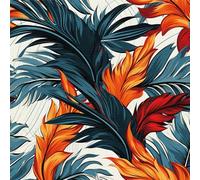 LZH-LP Papier Peint Autocollant, 44x600CM Jungle Colorée Abstraite Feuilles Tropicales Exotiques Papier Contact Décoller Coller Vinyle Film Décoratif Amovible pour Armoires Murales