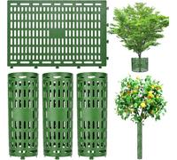LZMDISU Lot de 3 protections de tronc d'arbre extensibles pour protéger l'écorce, l'écorce d'arbre, excellente protection contre les cerfs, tondeuses, tondeuses, animaux (vert)