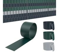 LZQ 10x Bandes brise-vue en PVC rigide, rouleau de 25 m x 19 cm, double fil opaque pour jardin, balcon, vert