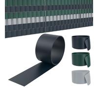 LZQ 20x Bandes brise-vue en PVC rigide, 25 m x 19 cm, rouleau de brise-vue, double fil opaque pour jardin, balcon, anthracite