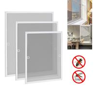 LZQ 80x100cm Moustiquaire Moustiquaire 4 pièces Moustiquaire Moustiquaire Cadre tendu pour fenêtre avec cadre en aluminium sans perçage, Blanc