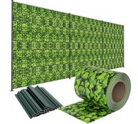 LZQ Bandes brise-vue en PVC extra épaisses, opaques, double fil avec 20 clips de fixation pour clôture de jardin ou balcon, 35 m x 19 cm, grandes feuilles