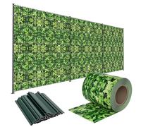 LZQ Bandes brise-vue en PVC extra épaisses, opaques, double fil avec 20 clips de fixation pour clôture de jardin ou balcon, 70 m x 19 cm, petites feuilles