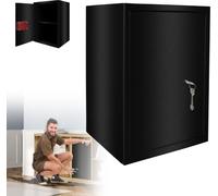 LZQ Coffre-fort de meubles avec serrure à double panneton Coffre-fort en acier Mini-coffre-fort avec 2 clés Boîte de coffre-fort verrouillable Coffre-fort pour argent Coffre-fort mural 35x50x31cm,Noir